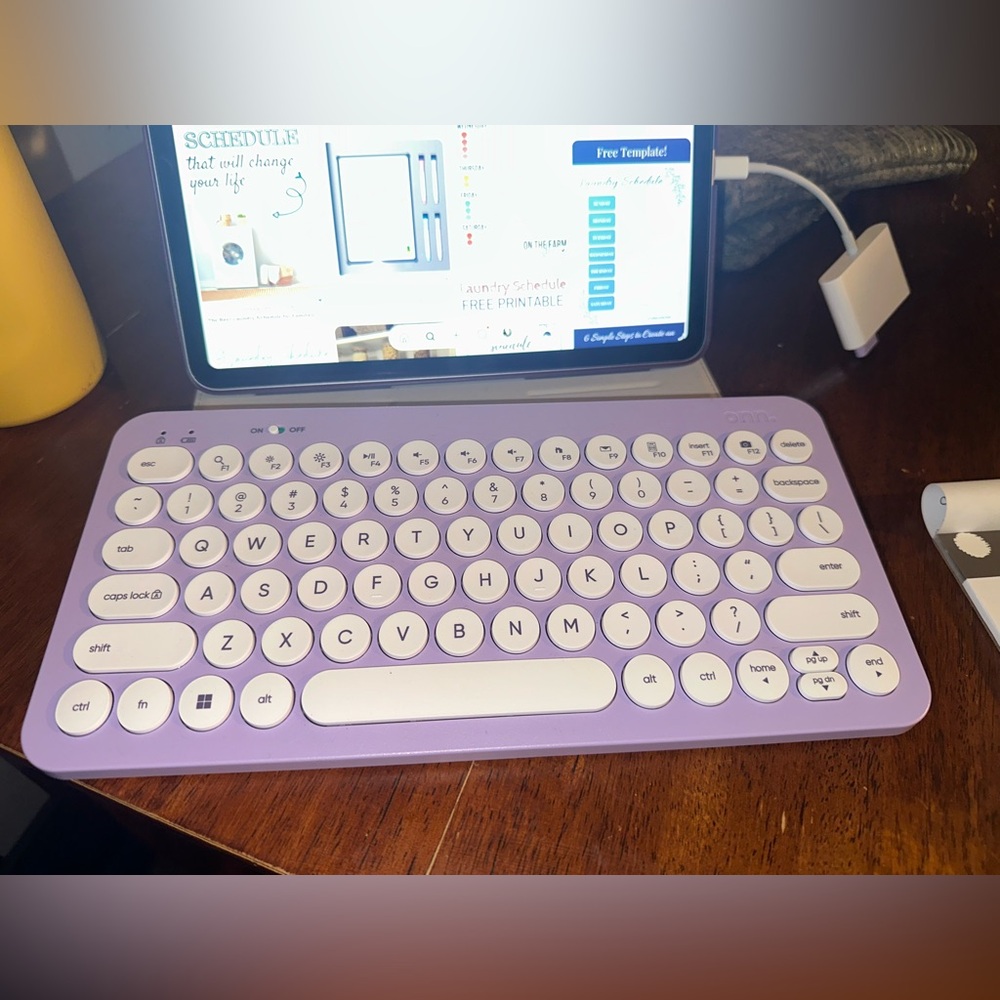 Purple Wireless Keyboard with Round Keys